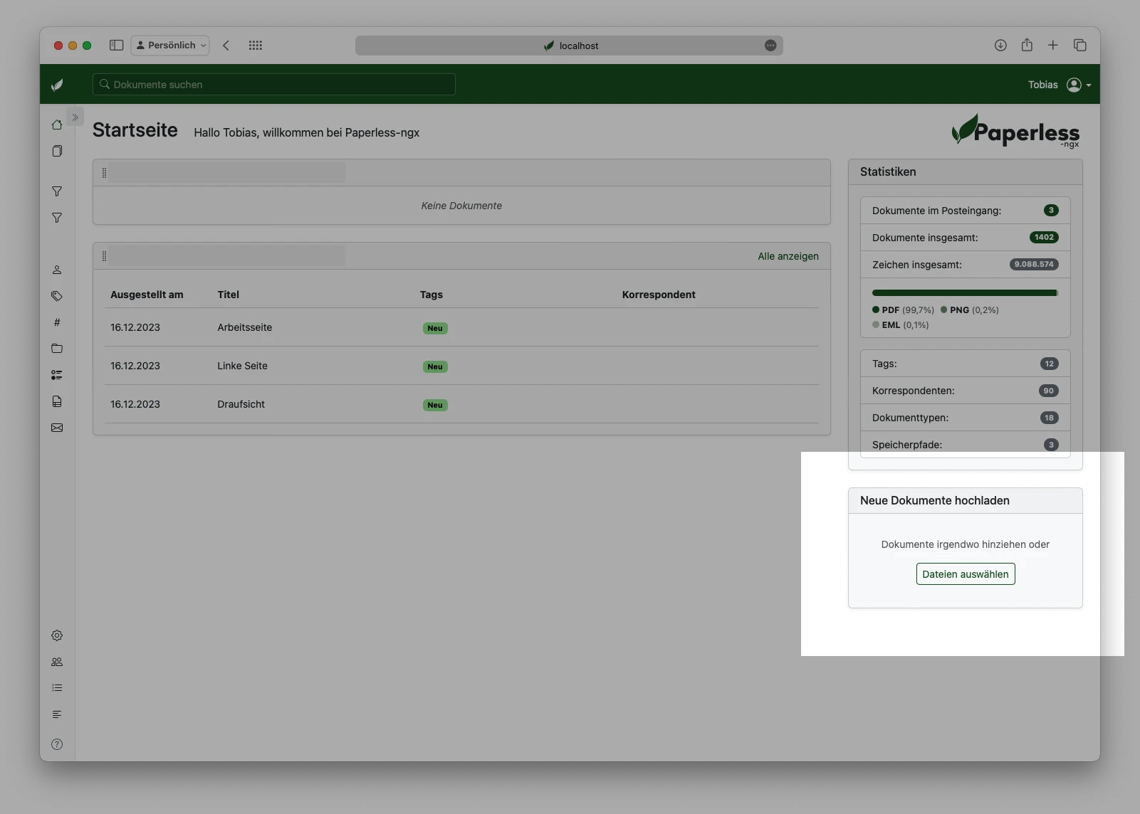 Bild: Upload per Webseite